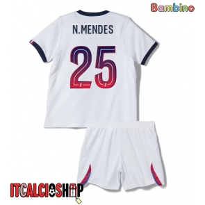 Paris Saint-Germain Nuno Mendes #25 Seconda Maglia Bambino 2026-27 Manica Corta (+ Pantaloni corti)